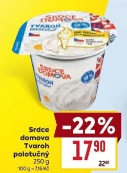 Tvaroh polotučný Srdce Domova