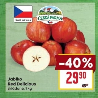 Jablka Red Delicious Česká farma