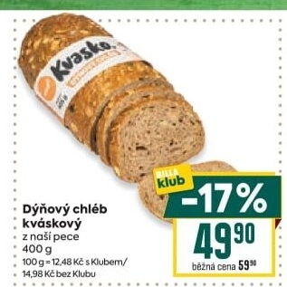 Kváskový dýňový chléb Minit
