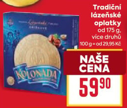 Lázeňské oplatky Kolonáda Opavia