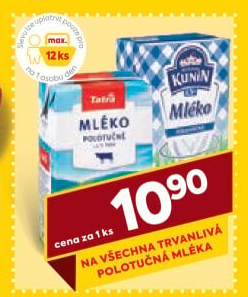 Mléko trvanlivé - 1,5% polotučné