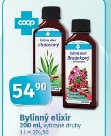 Doplněk stravy bylinný elixír Coop