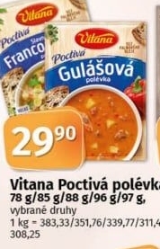 Instantní polévky Poctivá polévka Vitana