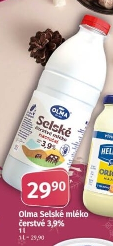 Mléko čerstvé selské Olma - 3,9% plnotučné