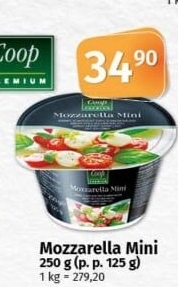 Sýr Mozzarella mini Coop Premium
