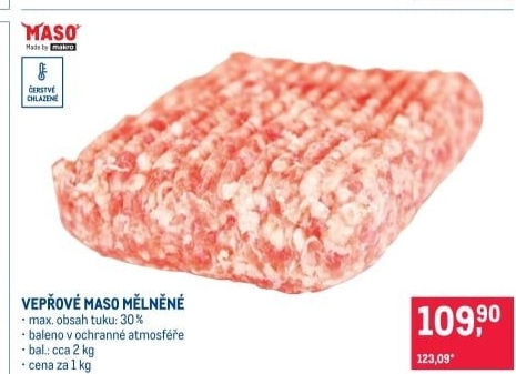 Maso mělněné vepřové MASO Made by makro