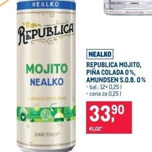 Nápoj míchaný nealkoholický Mojito Republica Božkov