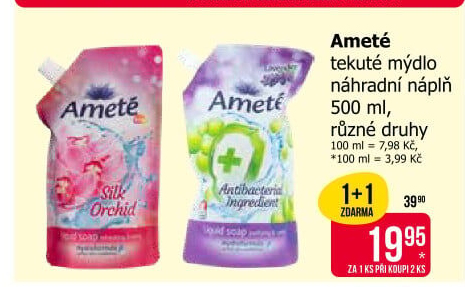 Tekuté mýdlo Ameté- náhradní náplň