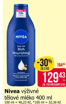 Tělová mléka Nivea