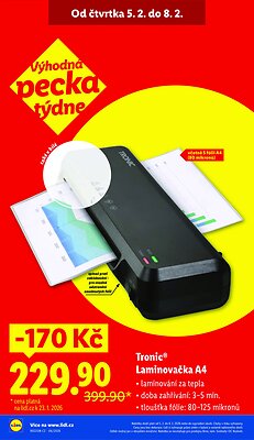 akční leták Lidl 5.2.2026-8.2.2026