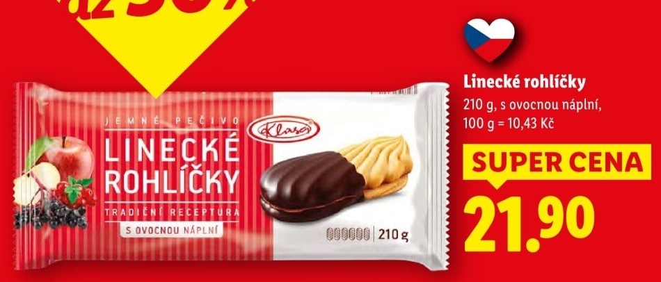 Rohlíčky linecké Klasa Pekárny a cukrárny Klatovy