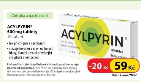 Tablety proti chřipce a bolesti Acylpyrin