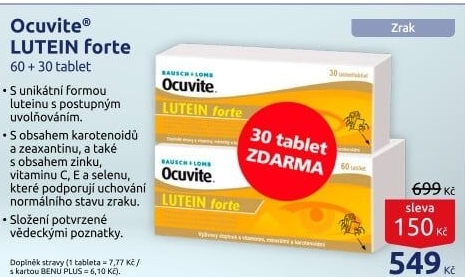 Doplněk stravy Lutein forte Ocuvite