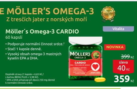 Doplňky stravy Cardio Omega 3 Möller'