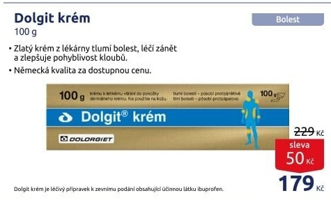 Krém proti bolesti a zánětu Dolgit