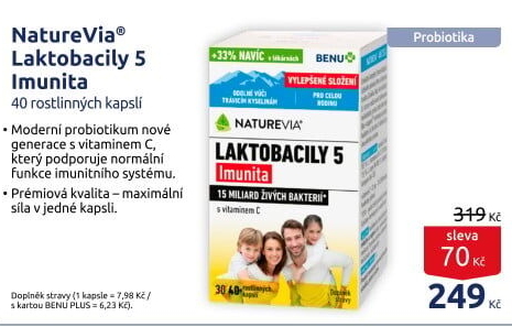 Probiotika Laktobacily 5 Imunita NatureVia Swiss