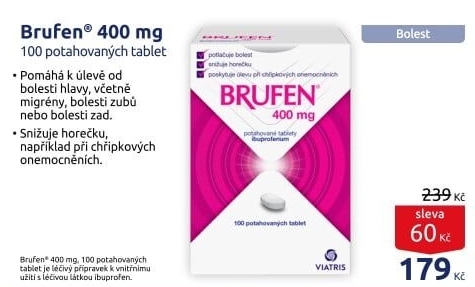 Tablety proti bolesti 400 Brufen Viatris