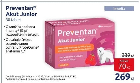 Vitamíny na podporu imunity Preventan Akut