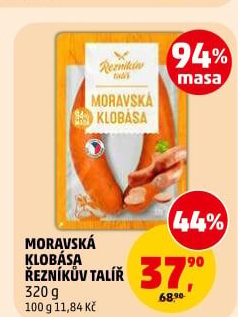 Moravská klobása Řezníkův talíř