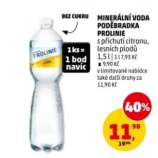 Ochucená voda Poděbradka Prolinie