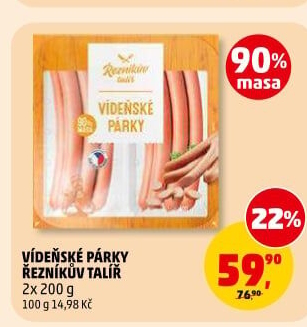 Párky vídeňské Řezníkův talíř