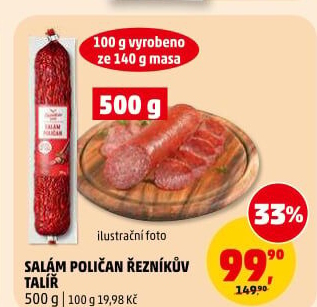 Salám Poličan Řezníkův talíř