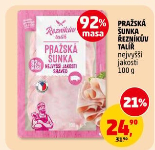 Šunka pražská nejvyšší jakosti Řezníkův talíř