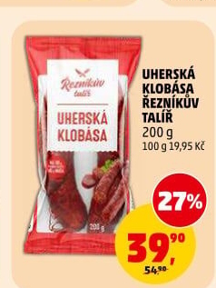 Uherská klobása Řezníkův talíř