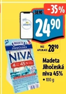 Sýr Niva Jihočeská 45% Madeta