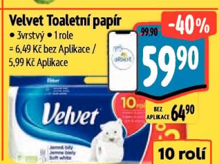 Toaletní papír 3vrstvý Velvet