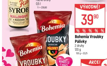 Chipsy Vroubky Bohemia Chips