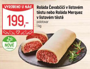 Roláda Čevabčiči v listovém těstu