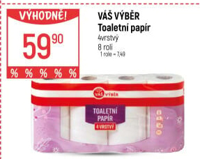 Toaletní papír 4vrstvý Váš Výběr