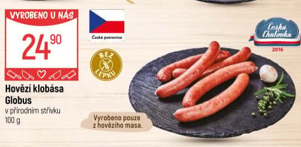 Hovězí klobása Globus