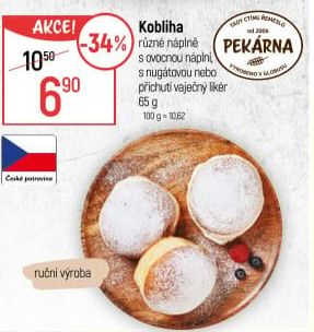 Kobliha s ovocnou náplní