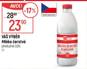Mléko čerstvé Váš Výběr - 3,5% plnotučné