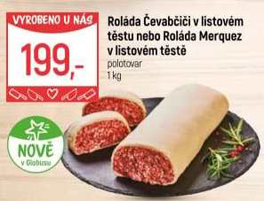 Roláda Čevabčiči v listovém těstu