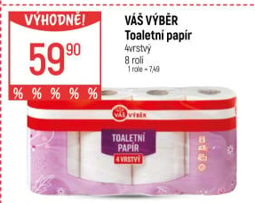 Toaletní papír 4vrstvý Váš Výběr