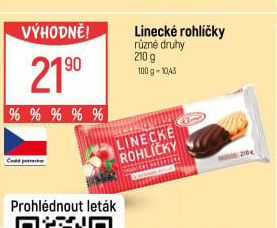 Rohlíčky linecké Klasa Pekárny a cukrárny Klatovy