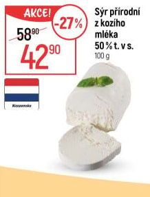 Sýr kozí přírodní 50%