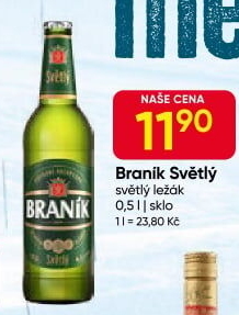 Pivo světlý ležák Braník