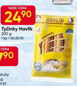 Tyčinky trvanlivé se sýrem a solí Havlík