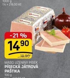 Paštika játrová písecká Maso uzeniny Písek