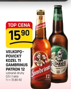 Pivo ležák 11° Velkopopovický Kozel