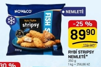 Rybí stripsy mražené Nowaco