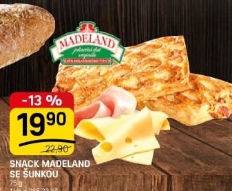 Snack Madeland se šunkou La Lorraine