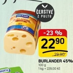 Sýr Burlander 45% Milram