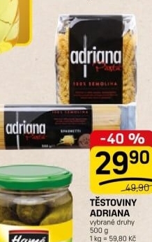Těstoviny Adriana