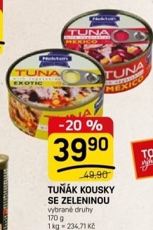Tuňák kousky se zeleninou Nekton