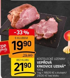 Vepřová krkovice uzená Kostelecké uzeniny